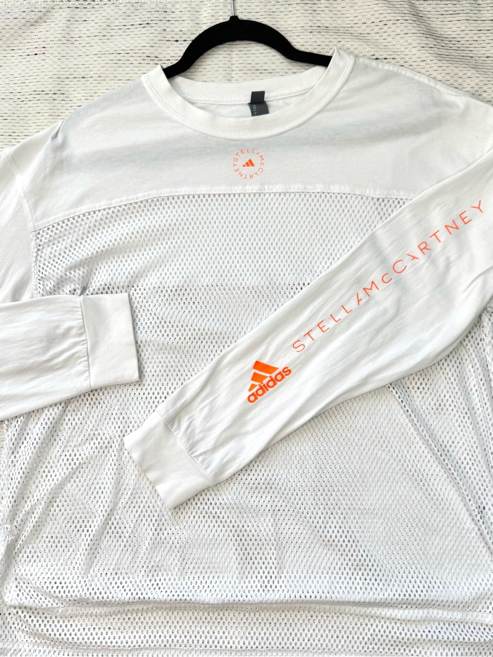 Adidas By Stella McCartney Long Sleeve Mesh Shirt Women’s Medium White Active